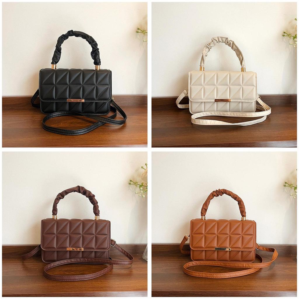 Pu Crossbody Bag For Women Small Square Design With Stitching For Daily Casual Use