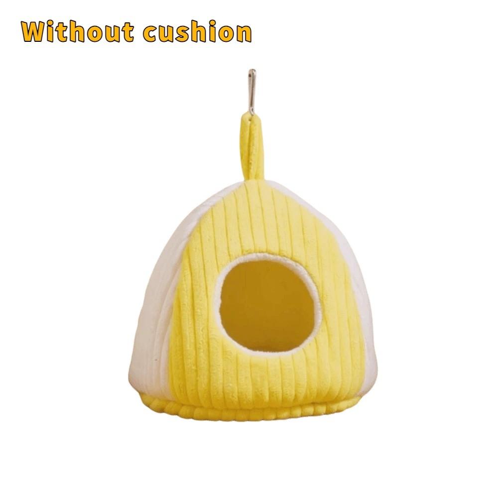 

Fleece-lined Warm Parrot Nest Soft Bird Bed Nest Cozy Bird House for Bird Cage S-Yellow Type B