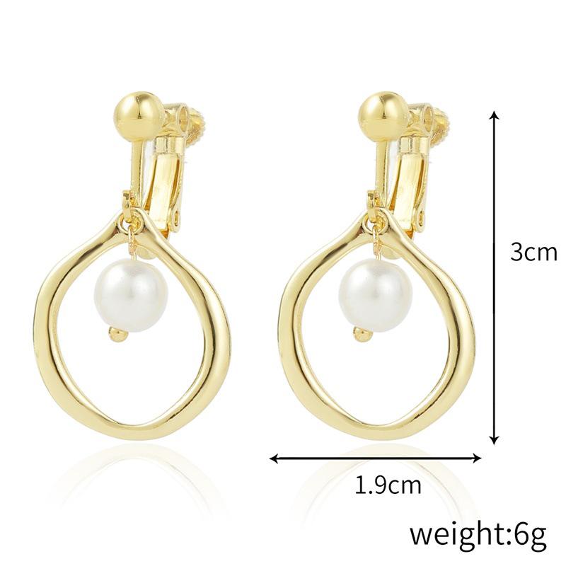 Baroque Pearl Clip-On Earrings for Women Without Pierced Ears