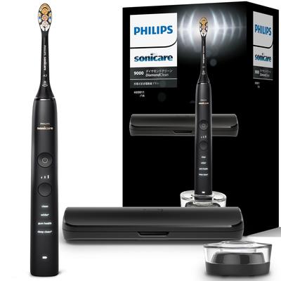 Philips Spazzolino Elettrico Sonicare DiamondClean 9000 Portatile da Viaggio Nero (con Case) HX9911/14