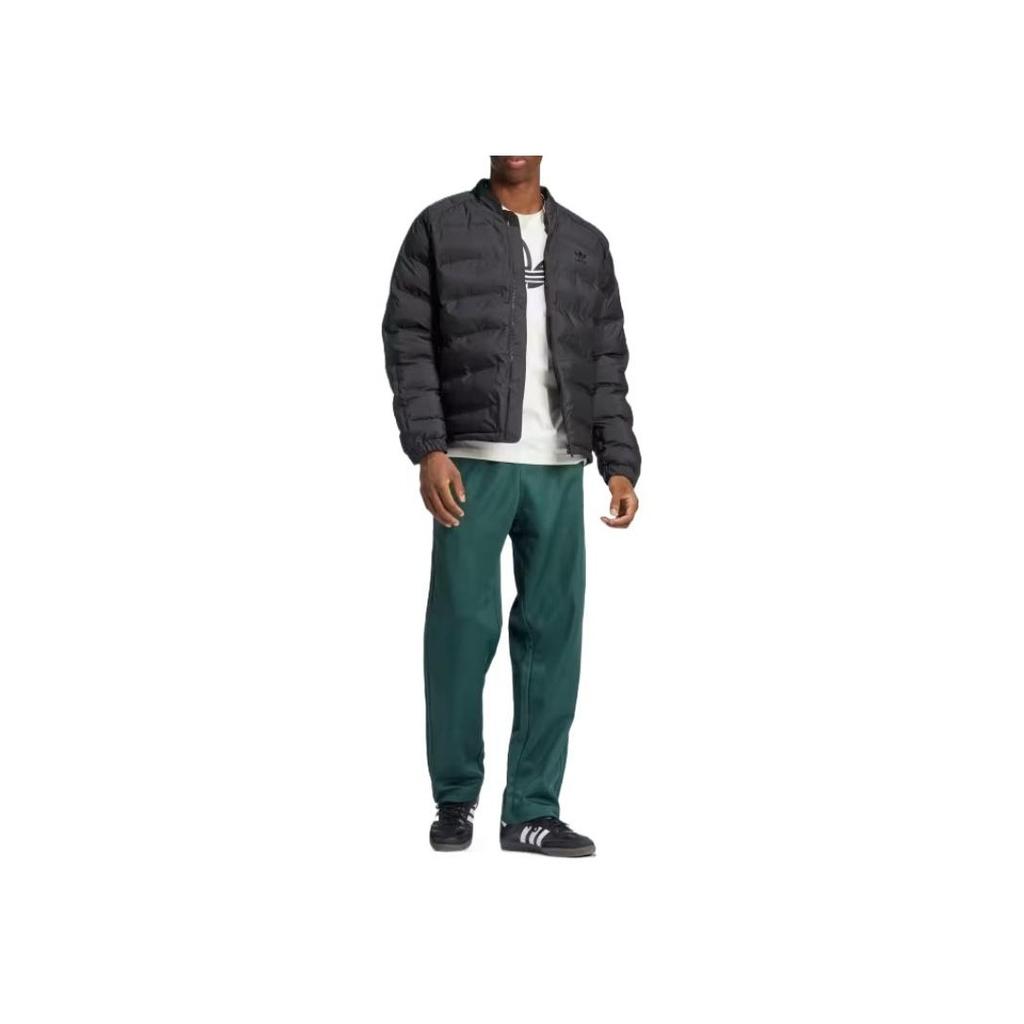 Adidas Originální SST Jednobarevný Vzor Loga Outdoorová Ležérní Sportovní Teplá Bunda na Zip se Stojáčkem Pánská Bunda Černá IZ1841