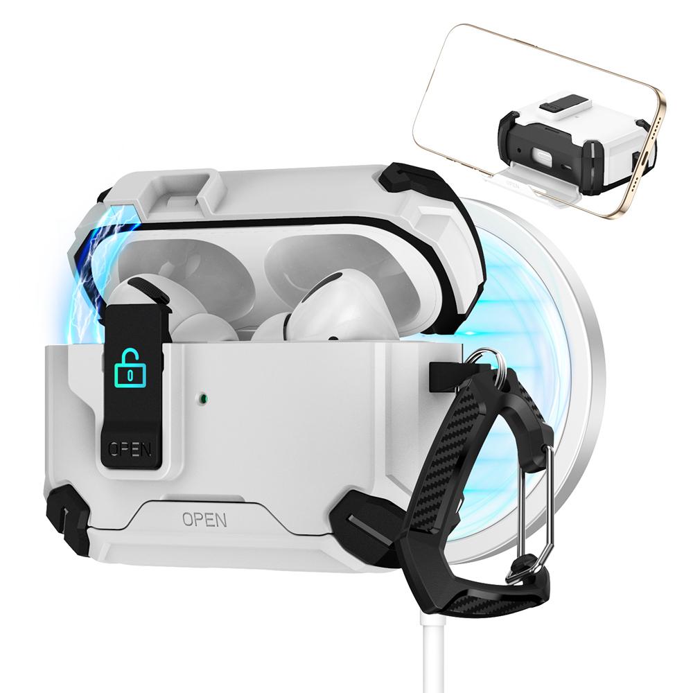 KEYSION Magnetic Automatic Switch Earphone Case for Airpods Pro 3 Pro 2 Shockproof Phone Stand Headphone Cover for AirPods 4 3 2 1