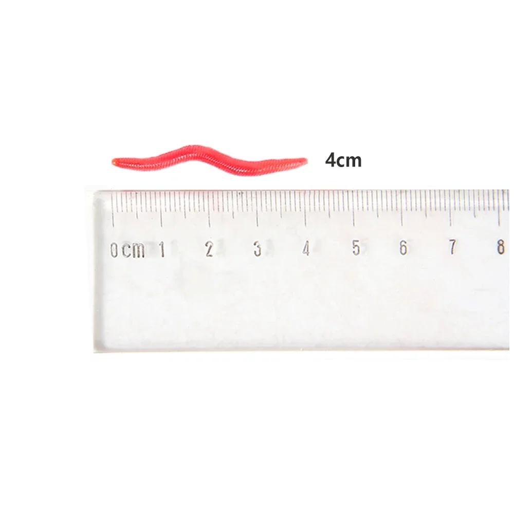 Lifelike Red Earthworm Bait Worms Artificial Fishing Lure 35mm Soft Baits Silicone Shrimp Flavor Additive Baits Tackle