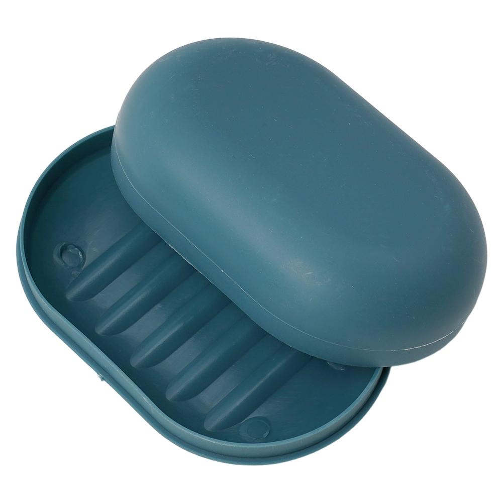 PP Material Soap Dish Portable Sealed 11.2*7.5*3.8