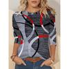3D Casual Long Sleeved Women's Round Neckline