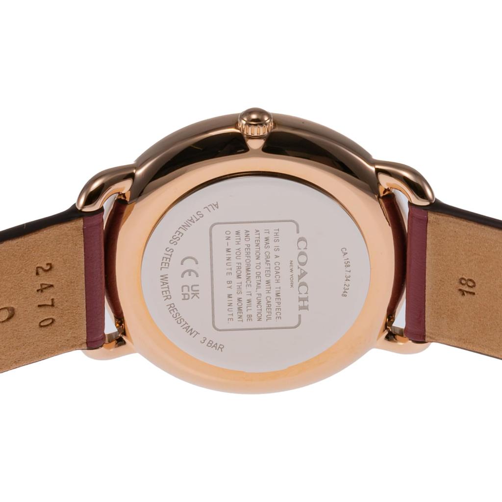 Watch ELLIOT Silver Dial Quartz Daily Waterproof Mineral Glass 36mm 14504204 Red [Coach] Women's [Item]