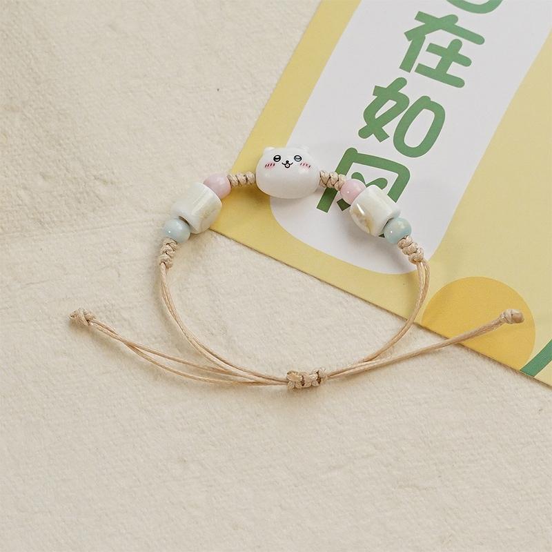 

Плетеный веревочный регулируемый браслет для женщин девушек простой милый универсальный керамический браслет ювелирные аксессуары подарки