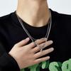 Mangxing double-layer necklace trendy men's sweater chain light luxury niche design hip-hop style couple boys female collarbone chain