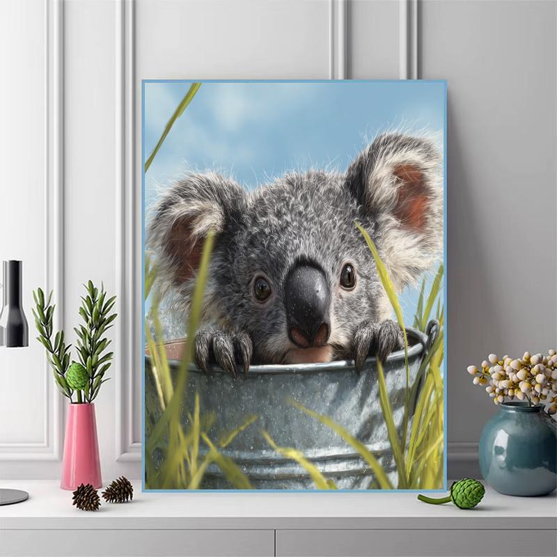 Koala on grassland Pattern 3pcs 100% Round Full Drill 5D DIY Diamond Painting Embroidery Cross Stitch Rhinestone Décor