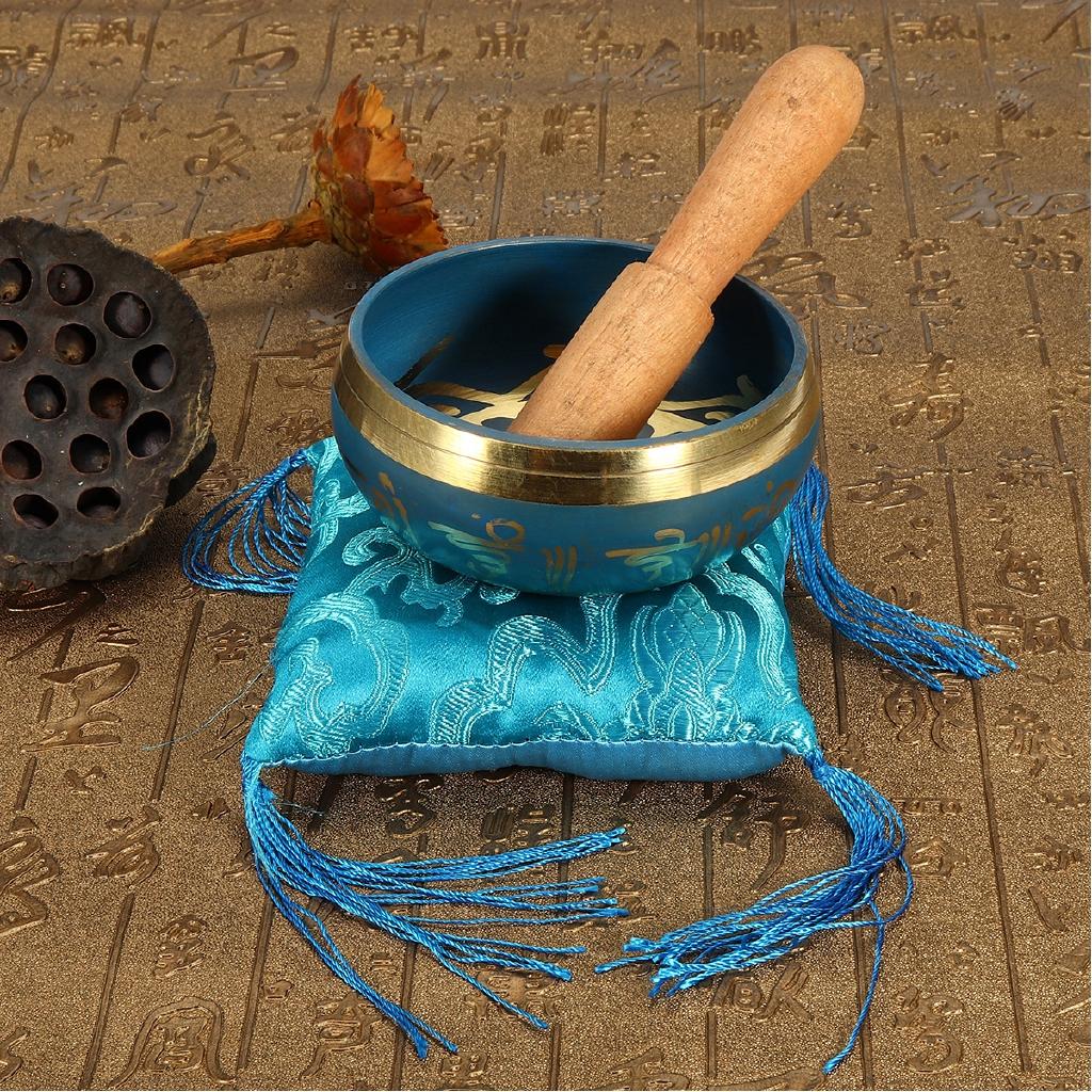 Singing Bowl Chakra Meditation Tibetan Buddhism Yoga Healing Relaxation Low Frequency Sound Deep Into Body Core Blue New