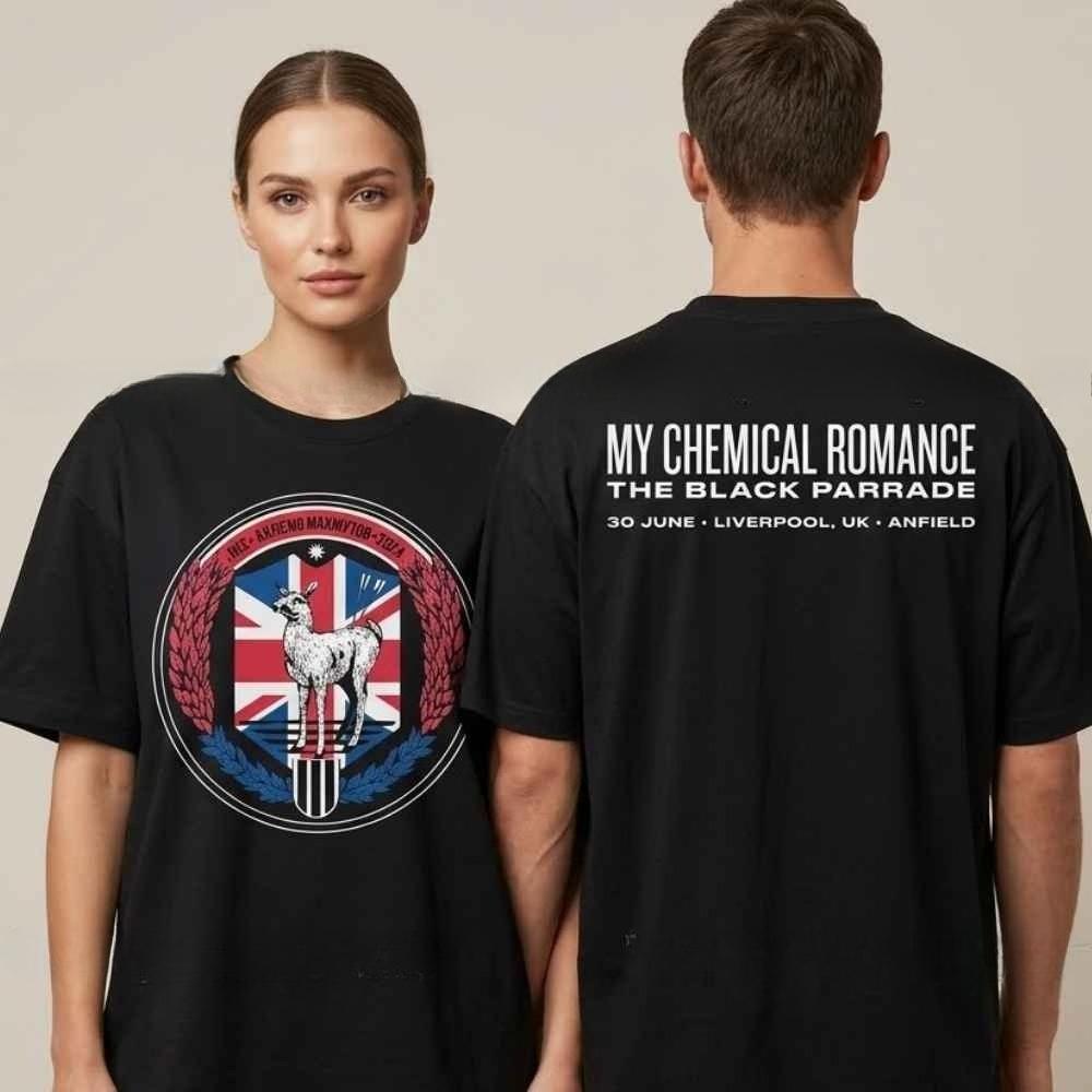 2026 MCR My Chemical RoUnisexce The Black Parade Tour Unisex Shirt Oversize Fashion 100Cotton Y2k Rock Unisexs Unisexs Oneck Tshirt
