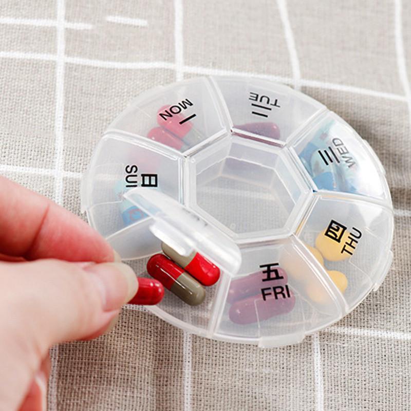 7 Day Mini Weekly Compartment Pill Case Diversion Safe Storage Medicine Stash Box Travel Sort Tablet