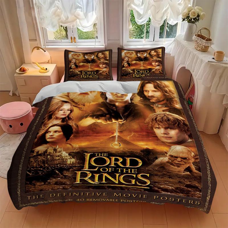 Lord Rings Trilogy Print 3Pcs Bedding Setduvet Cover With 2 Bedropillowcase Home Birthday Gift