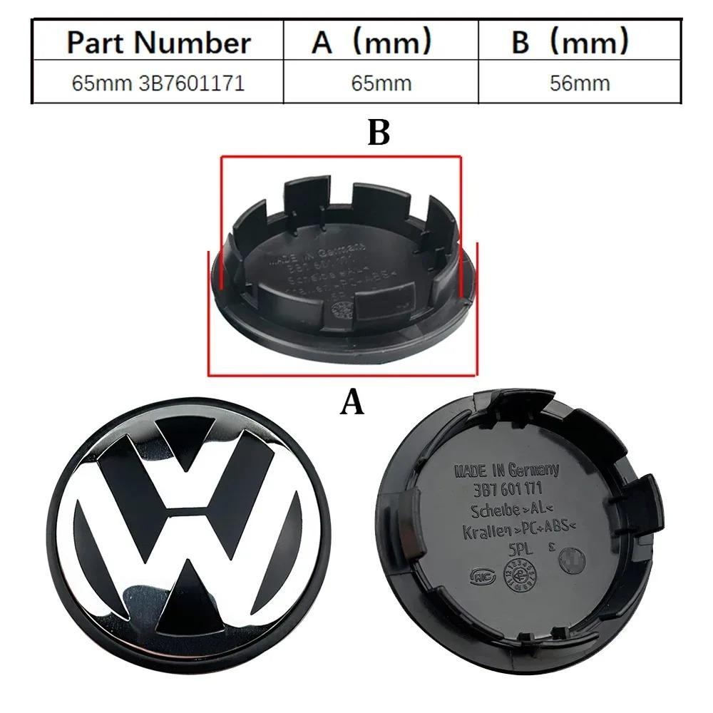 WGLRK1 3B7601171 1J0601171 Para VW Volkswagen, 4 piezas, 60MM 56MM 65MM 70MM, Tapas de buje de rueda con emblema para coche Golf, Acces