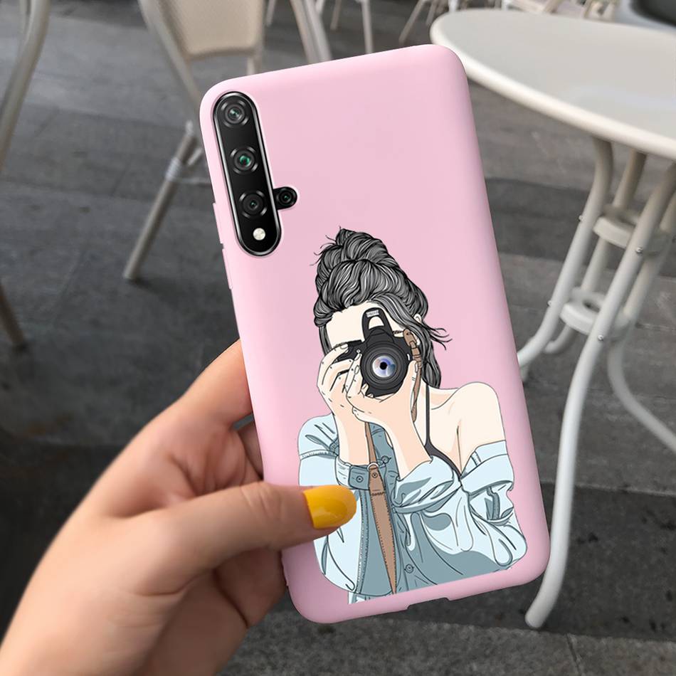 For Huawei Nova 5T Case Beautiful Girl Flower Phone Case For Huawei Nova5T YAL-L21 Soft Silicone Shockproof Back Cover Bumper