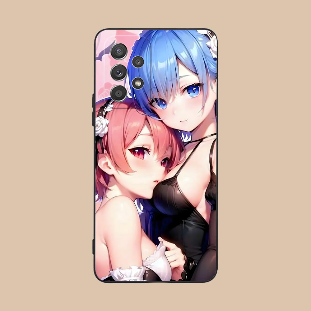 ReZero Rem Ram Matte TPU Mobile Phone Case for Samsung Galaxy M55 54 42 35 34 33 32 23 22 15 14 13 12 F55 5G Colorful Cover