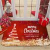 Christmas Bedroom Rug Entrance Simple Anti-slip Flannel Bath Living Kitchen Room Hallway Floor Mats Carpet Bedside Foot Mats