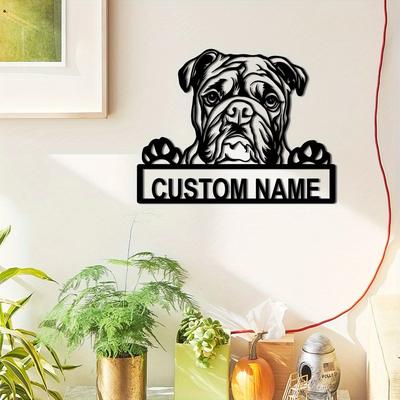 Exclusive Tailored Bulldog Shape Metal Wall Decor, Personalized Pet Portrait for Home Custom Sign Wall Sculptures