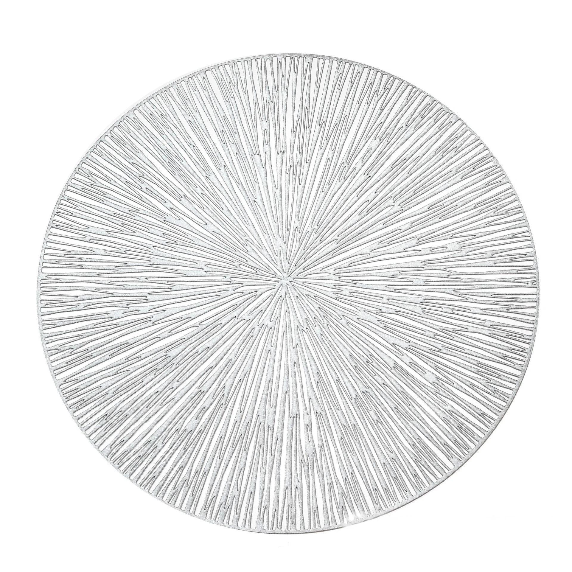 

38 см роскошный темпераментный коврик для стола аксессуары для послеобеденного чая круглый коврик для столовых приборов коврик для тарелок ПВХ подставки диаметр 38CM серебряный