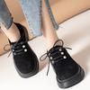 Fashion Aphixta 7.5cm High Heel Classic Women Casual Shoes Lace Up Women Footwear Brown Loafers Platform Shoes Woman Students Size 42