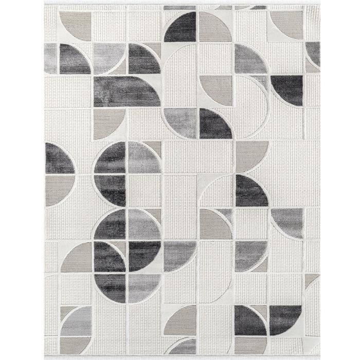 Tapis scandinave moderne gris 120x180