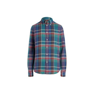 Polo Polo Color Block Plaid Logo Embroidered Long Sleeve Shirt Women Shirts Multicolor WMPOSHTN6820287-400