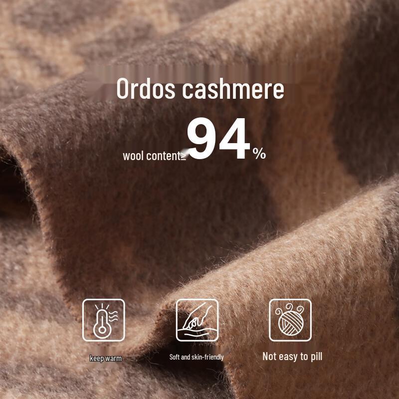 Hengyuanxiang Women's Cashmere Blend Reversible Scarf & Shawl