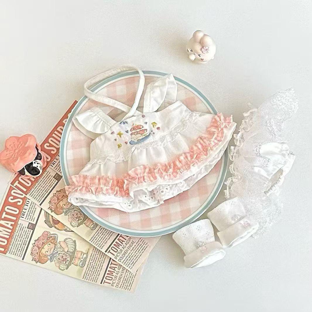 20cm Cute Dreams And Sweet Cream Spring Dress Pink Skirt Cotton Doll Clothes Cute Dress-up Doll Clothes