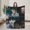 Alice In Borderlands Flannel Blanket Winter Warm Bedding Throws for Girls Boys Couch Chair Novelty Bedspread Sofa Bed Cover