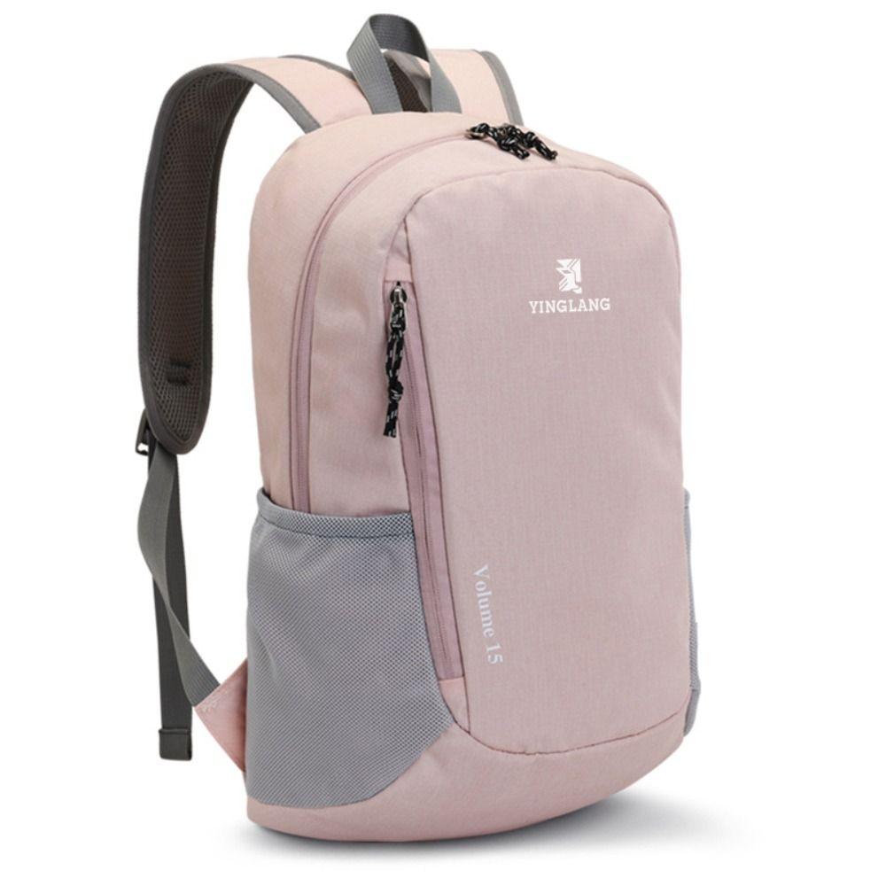 

Nylon Camping Bag Ultralight Sports Knapsack Simple Mountaineering Bag Outdoor світло-рожевий колір