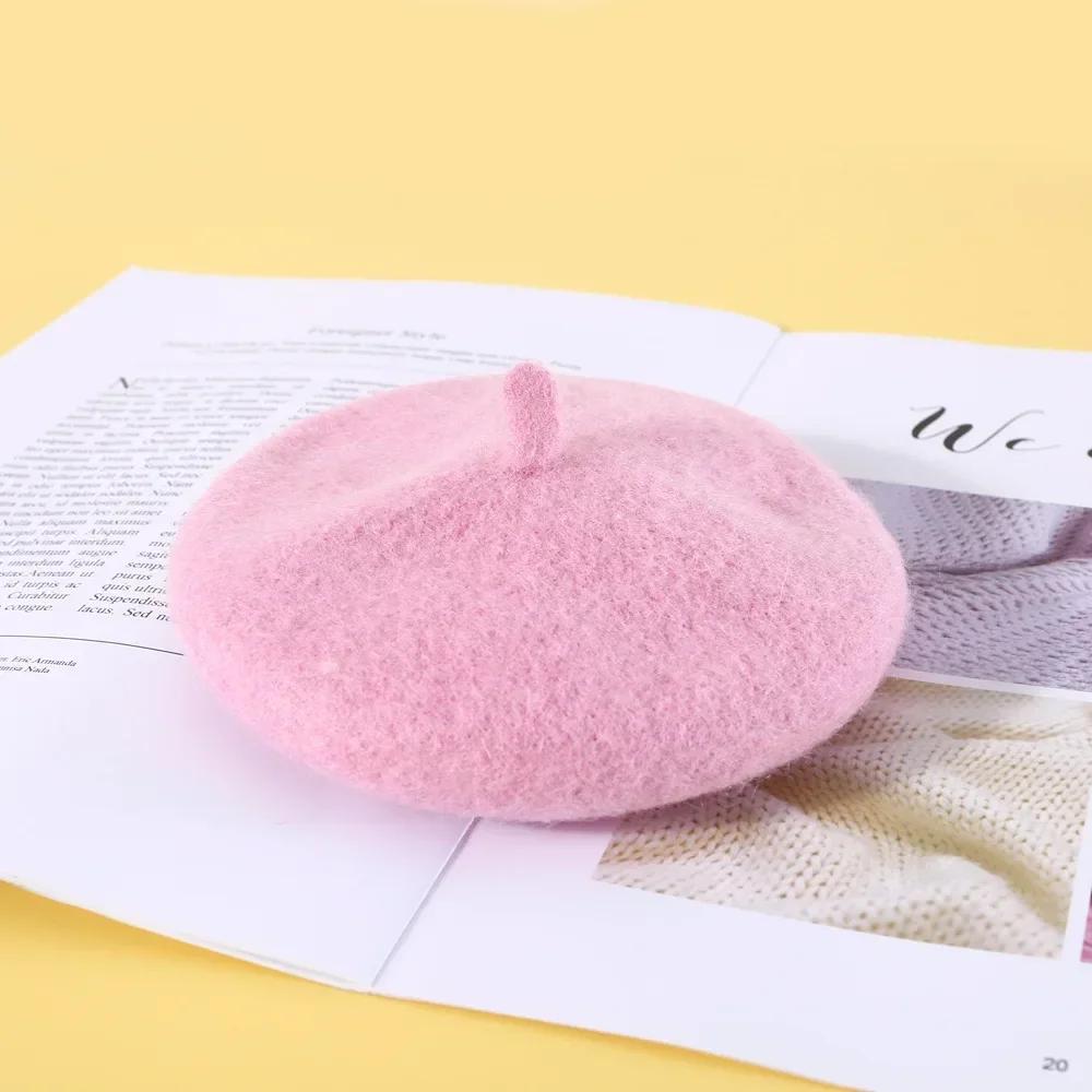 

Dog Wool Beret Hat Cat Fashion Beret Creative Mini Solid Color Pet Cap Pet Puppy Headwear Decoration Hat for Small to Medium Dog рожевий