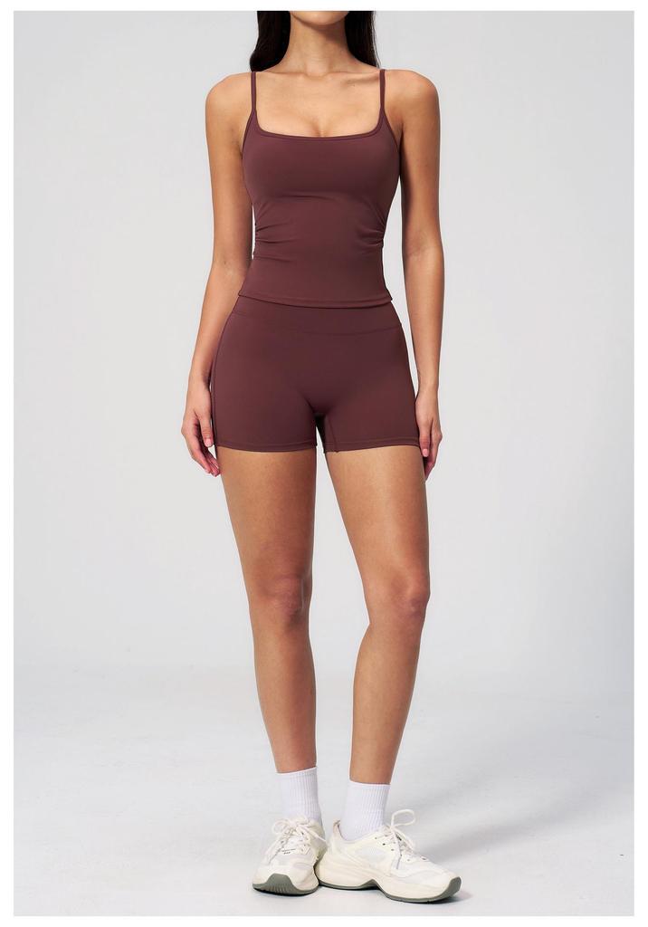 Women's Cross-Border Yoga Vest & Butt-Lifting Shorts Set for Running & Fitness