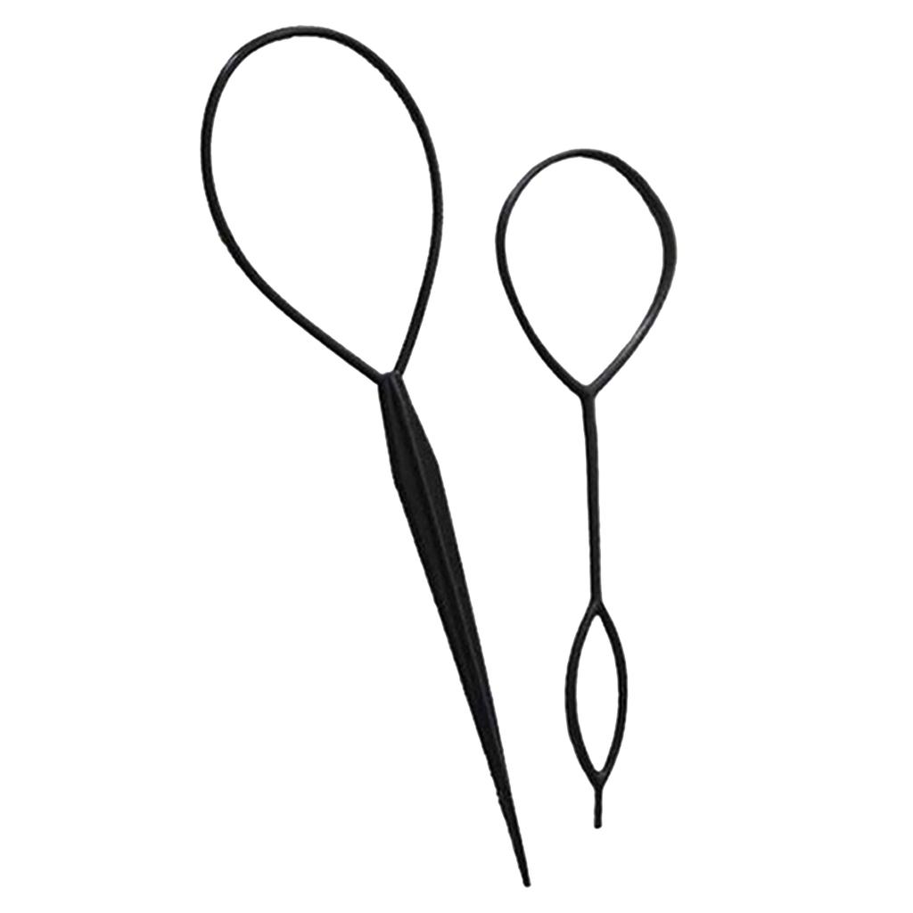 Hair Tail Tool Set 10 Pack Hair-Loop Tools with 2 Size Hair Braiding Tool Quick Hair Styling Tools Girl Ponytail Maker