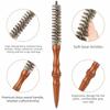 Antistatic Properties Mini Curling Comb Solid Wood Handle Hair Rolling Brush  Scalp Massage