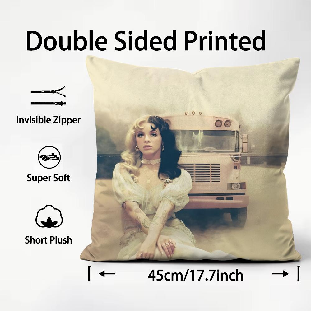 MMelanie MartinezZ Singer Cushion Cover Plush Fabric Soft DoubleSided Printed Sofa Warm Winter Home Child Gift Pillow Case