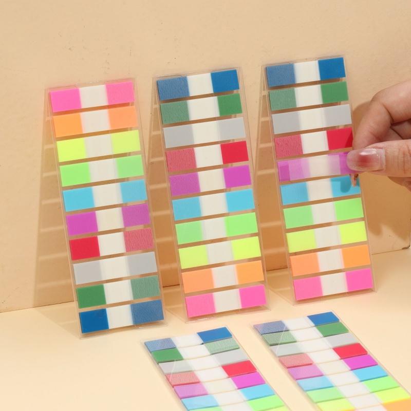 Morandi Color Transparent Index Sticker Extraction PET Fluorescent Label Indicator Sticker Stickable Convenience Sticker