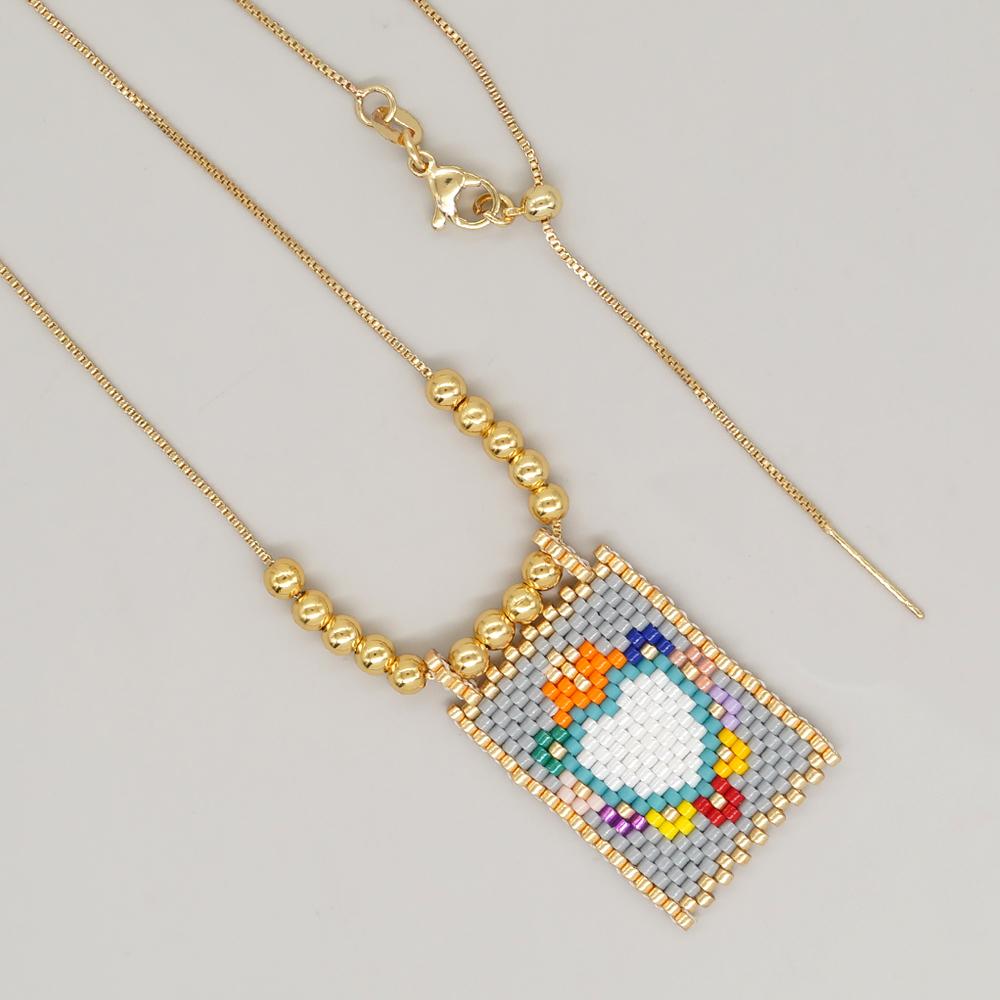 

Go2boho New In Gold Chain Miyuki Lover Heart Pattern Bead Handmade Pendant Necklaces For Women Summer Boho Jewelry Chic Gift