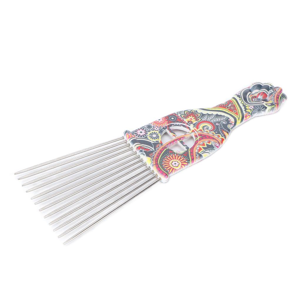 Hair Pick Comb Professional Afro Stainless Steel Detangle Hair Pick Comb for Curly Hair StylingK2