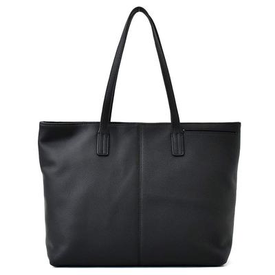 VITAFELICE Genuine Leather Business Tote Bag for Men, Vinb-20c57n (Black)