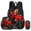 Ronaldo Kinder Lernertaschen CR Fußballstar Alltagsrucksack mit USB-Schnittstelle Tragetasche für Schüler Rucksack Fußball Sportrucksack Jugendgeschenk