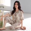Middle-aged and Elderly Mother Pajamas Women's Modal Summer New Ice Silk Cool Thin Short-sleeved Summer Loungewear Set