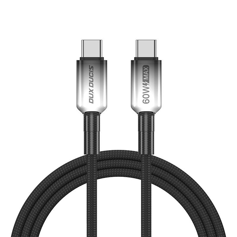 

60W Type-C Fast Charging Cable for Mobile Phones & Tablets, 27W Apple-Compatible Gradient Nylon Braided