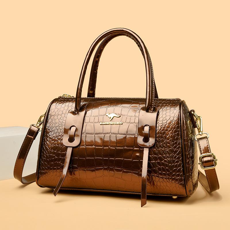 Elegant and Sophisticated Handbag Shiny Leather Large-capacity Single-shoulder Bag Fashionable Crossbody Bag