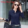 Elegant Long Sleeve Polo T Shirt For Women With Spliced Design Made Of Cotton And Spandex For Office Wear