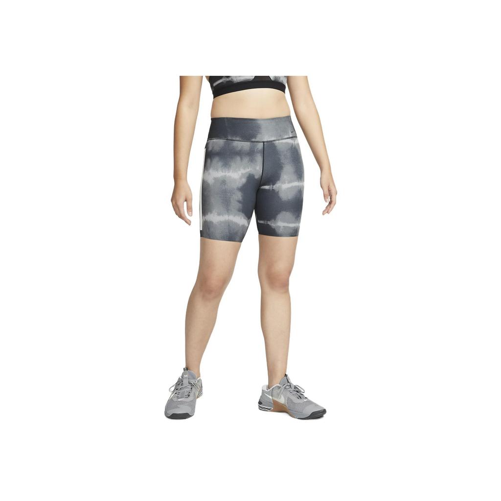Nike Tie-Dye High-Waisted Printed Workout Shorts Women Shorts Gray DO7815-010