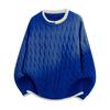 Pullovers Long Sleeves Sweaters Unisex Sweater Round Neck Loose Tide Knit Clashing Stripes Line Clothing Couple Models Round Neck Bottoming Shirt