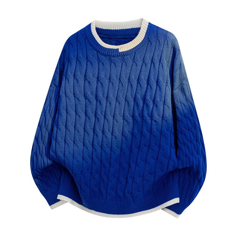 Pullovers Long Sleeves Sweaters Unisex Sweater Round Neck Loose Tide Knit Clashing Stripes Line Clothing Couple Models Round Neck Bottoming Shirt