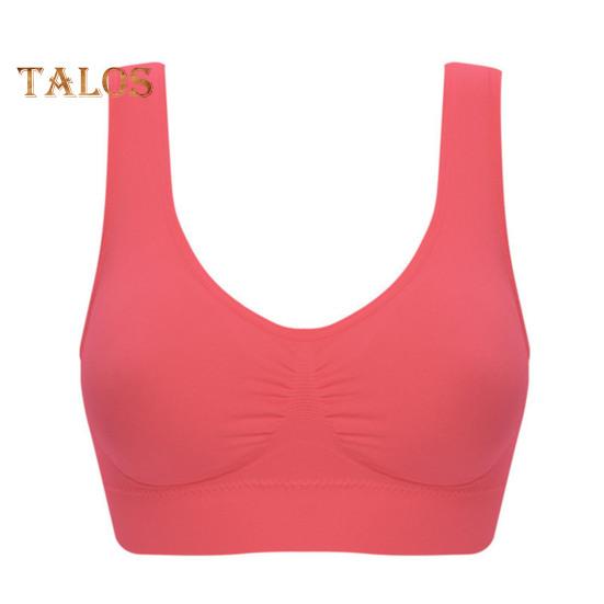 Seamless Sports Bras for Women Large Size Wireless Brassiere Tank Top with Removable Pads Stretchy Yoga Bra