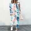 Ladies Crew Neck Long Sleeve Blouse And Elastic Waist Long Pants Two Piece Casual Outfit