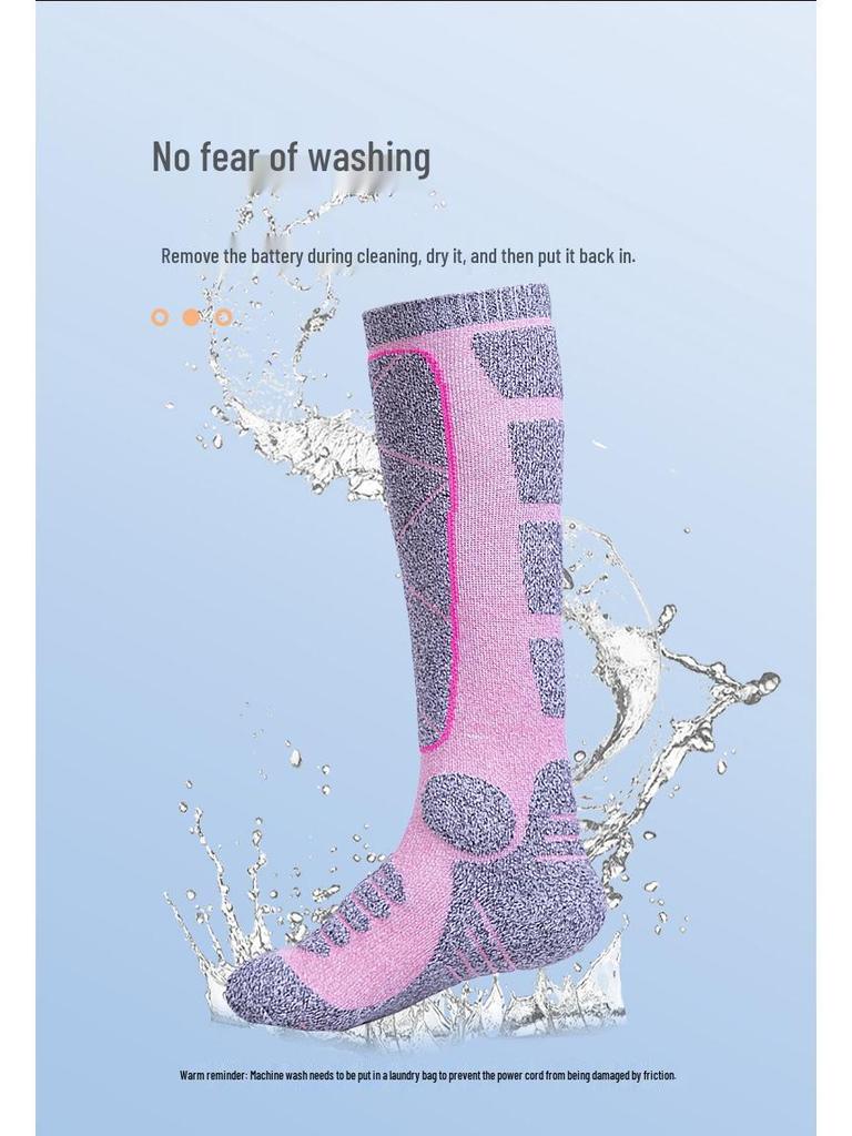 USB Rechargeable Heated Winter Socks for Men & Women - Long Tube, Cold-Proof Design